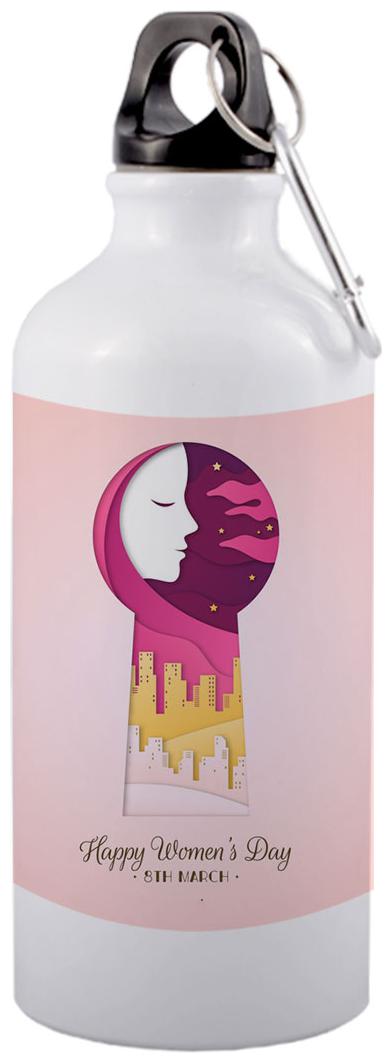 

COLORYARD Aluminium White Water Bottle ( 600 ml Set of 1 )