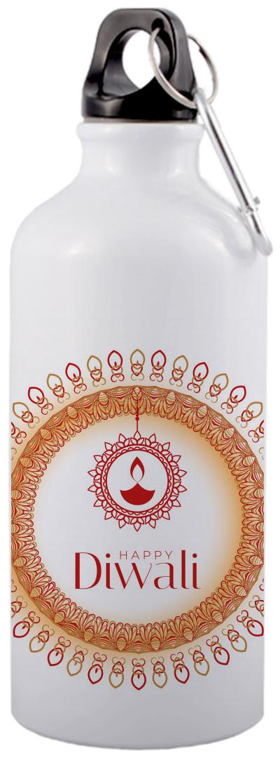 COLORYARD Aluminium White Water Bottle ( 600 ml Set of 1 )