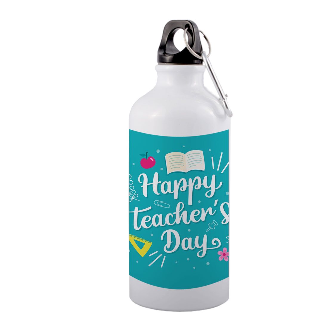 COLORYARD Aluminium White Water Bottle ( 600 ml Set of 1 )