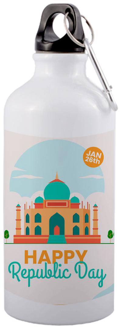 COLORYARD Aluminium White Water Bottle ( 600 ml Set of 1 )