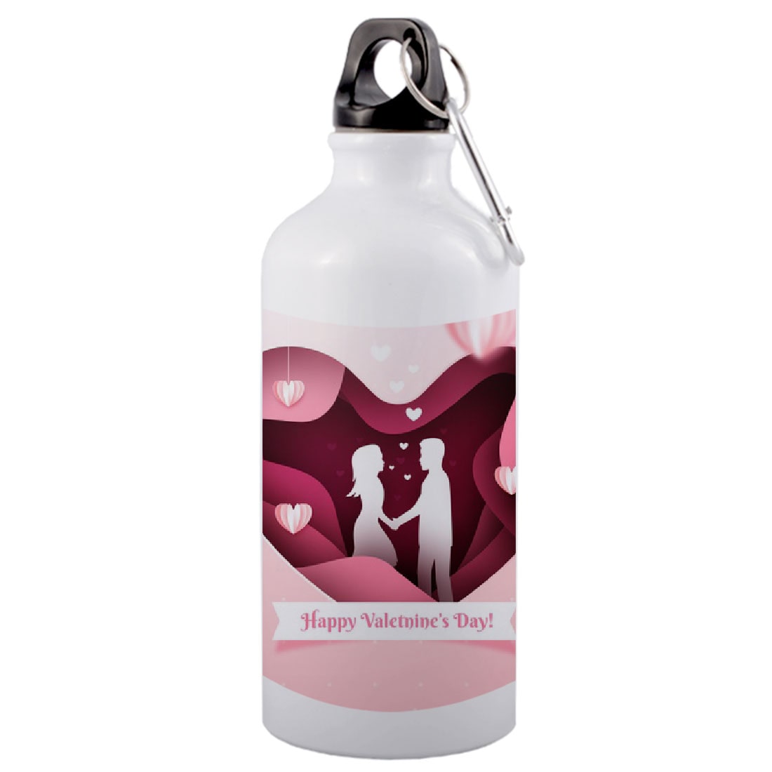 

COLORYARD Aluminium White Pink Water Bottle ( 600 ml Set of 1 )