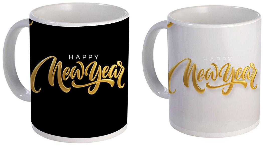 

Coloryard Best Cute Happy New Year Mug Combo Design On Multi Ceramic Coffee Mug Gift