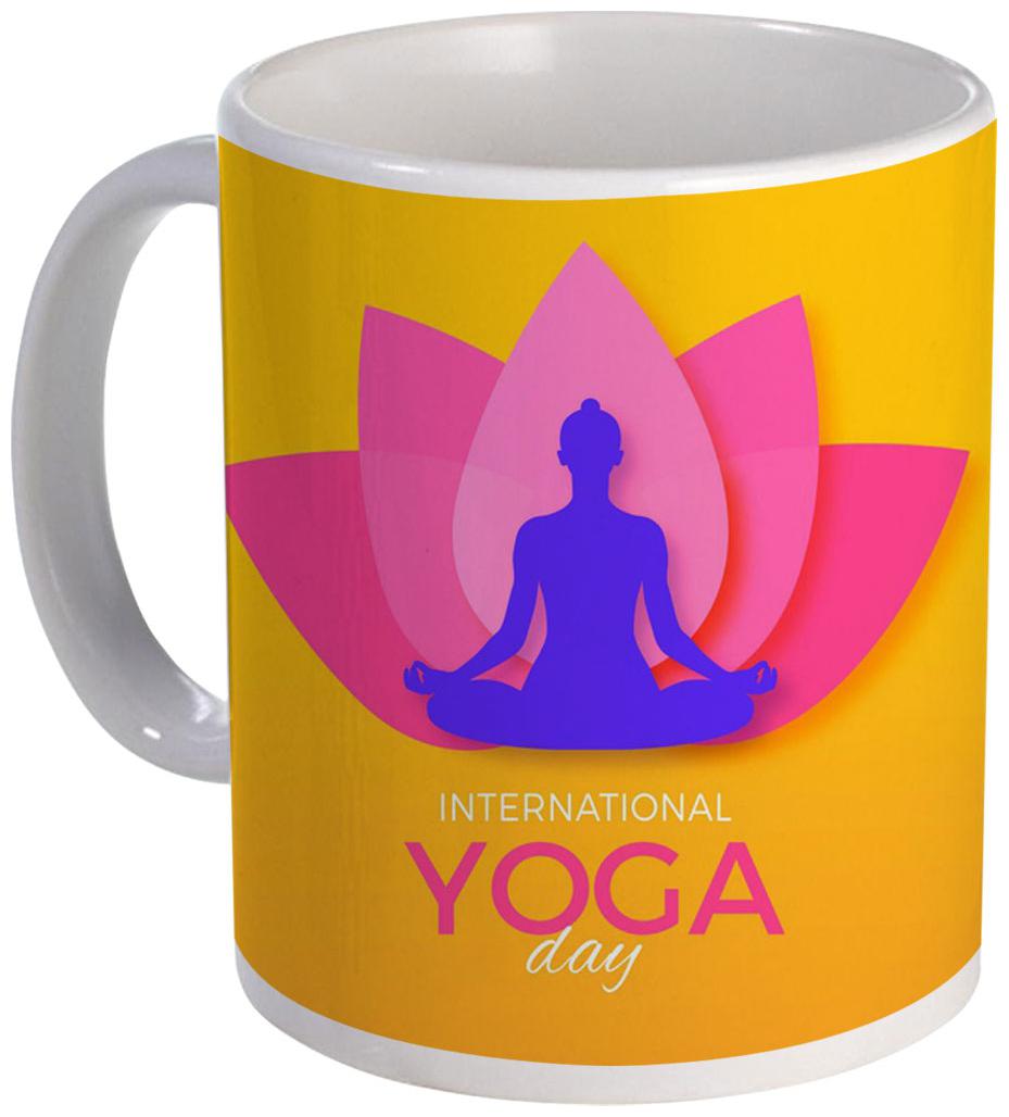 

Coloryard Best International Day Of Yoga Illustration Design On White Ceramic Coffee Mug Gift
