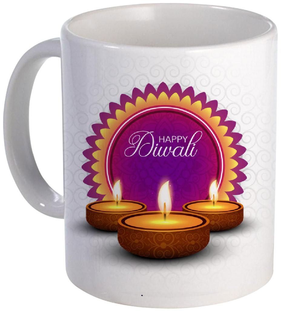 

Coloryard Best Happy Diwali With Diya Oil Lamp Festival Design On White Ceramic Coffee Mug Diwali Gift