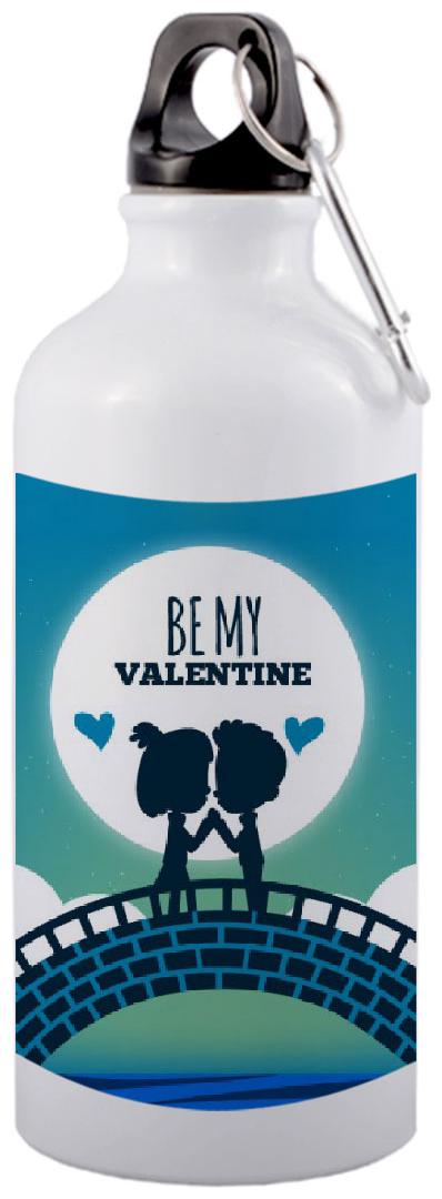 

COLORYARD Aluminium White Blue Water Bottle ( 600 ml Set of 1 )