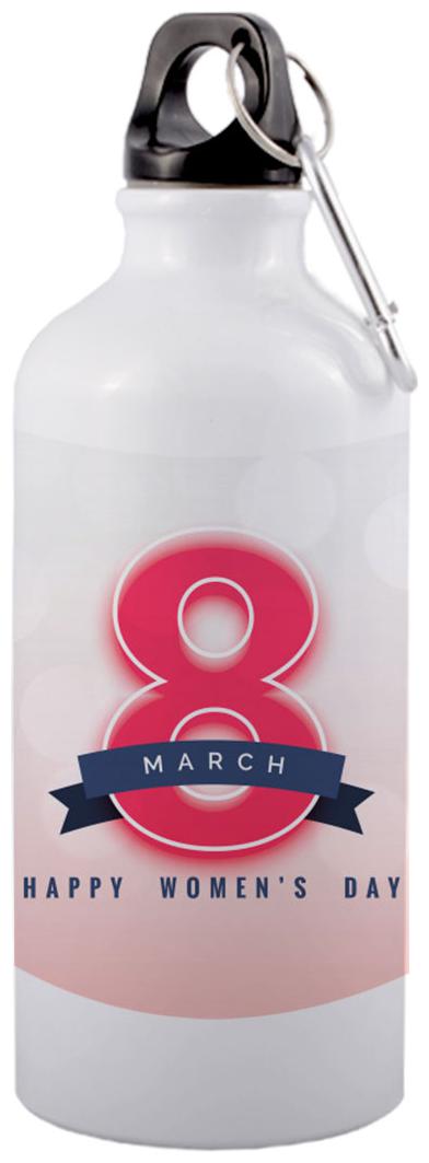 COLORYARD Aluminium White Water Bottle ( 600 ml Set of 1 )