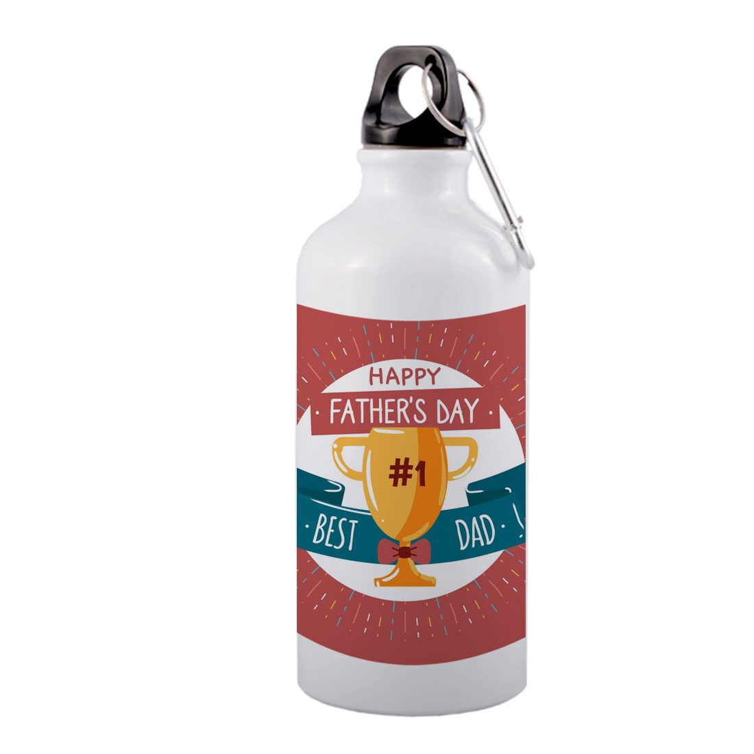 COLORYARD Aluminium White Water Bottle ( 600 ml Set of 1 )
