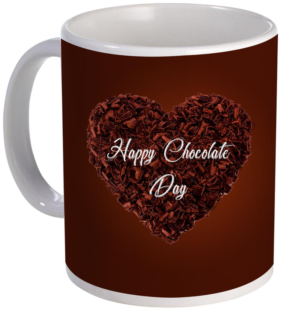 

Coloryard Best Happy Chocolate Day With Full Of Chocolaty Heart On White Ceramic Coffee Mug
