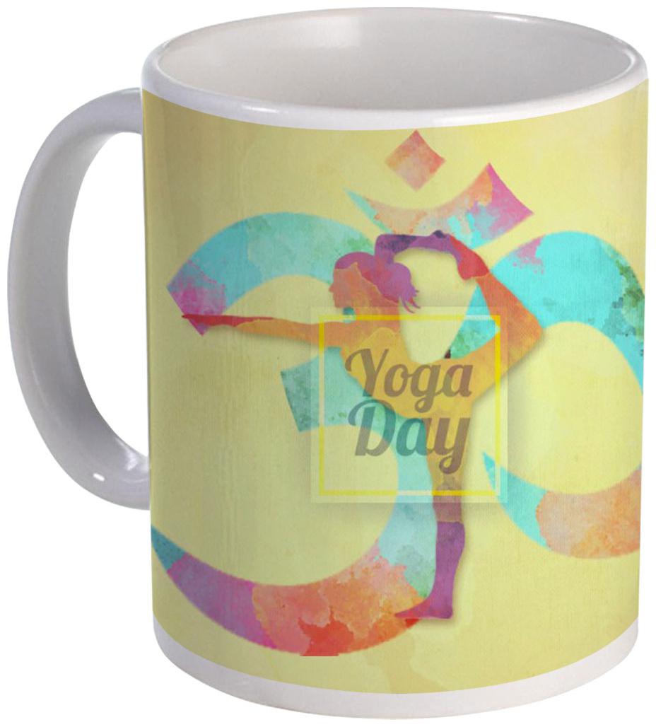

Coloryard Best Watercolor Symbol Yoga Day Background On White Ceramic Coffee Mug Gift