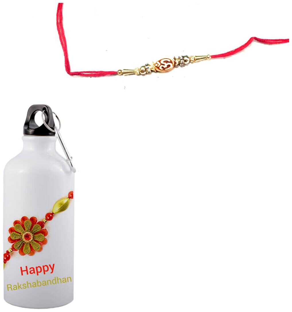 COLORYARD Aluminium White Water Bottle ( 600 ml Set of 2 )