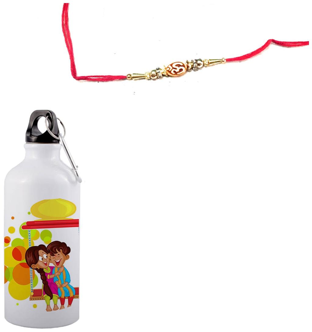 COLORYARD Aluminium White Water Bottle ( 600 ml Set of 2 )