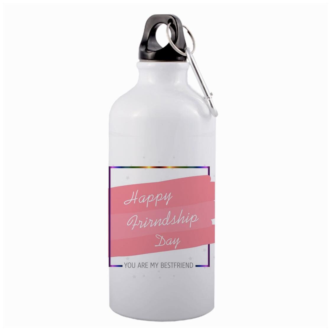 COLORYARD Aluminium White Water Bottle ( 600 ml Set of 1 )