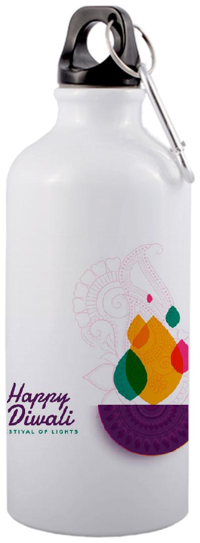 COLORYARD Aluminium White Water Bottle ( 600 ml Set of 1 )