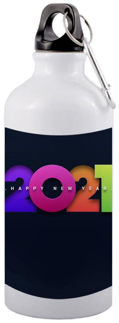 COLORYARD Aluminium White Water Bottle ( 600 ml Set of 1 )