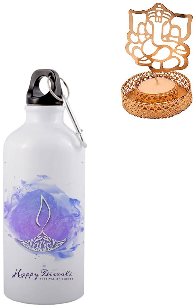 

COLORYARD Aluminium White Water Bottle ( 600 ml Set of 1 )