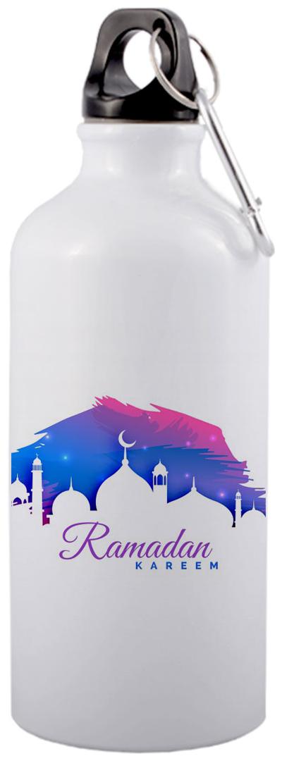 COLORYARD Aluminium White Water Bottle ( 600 ml Set of 1 )