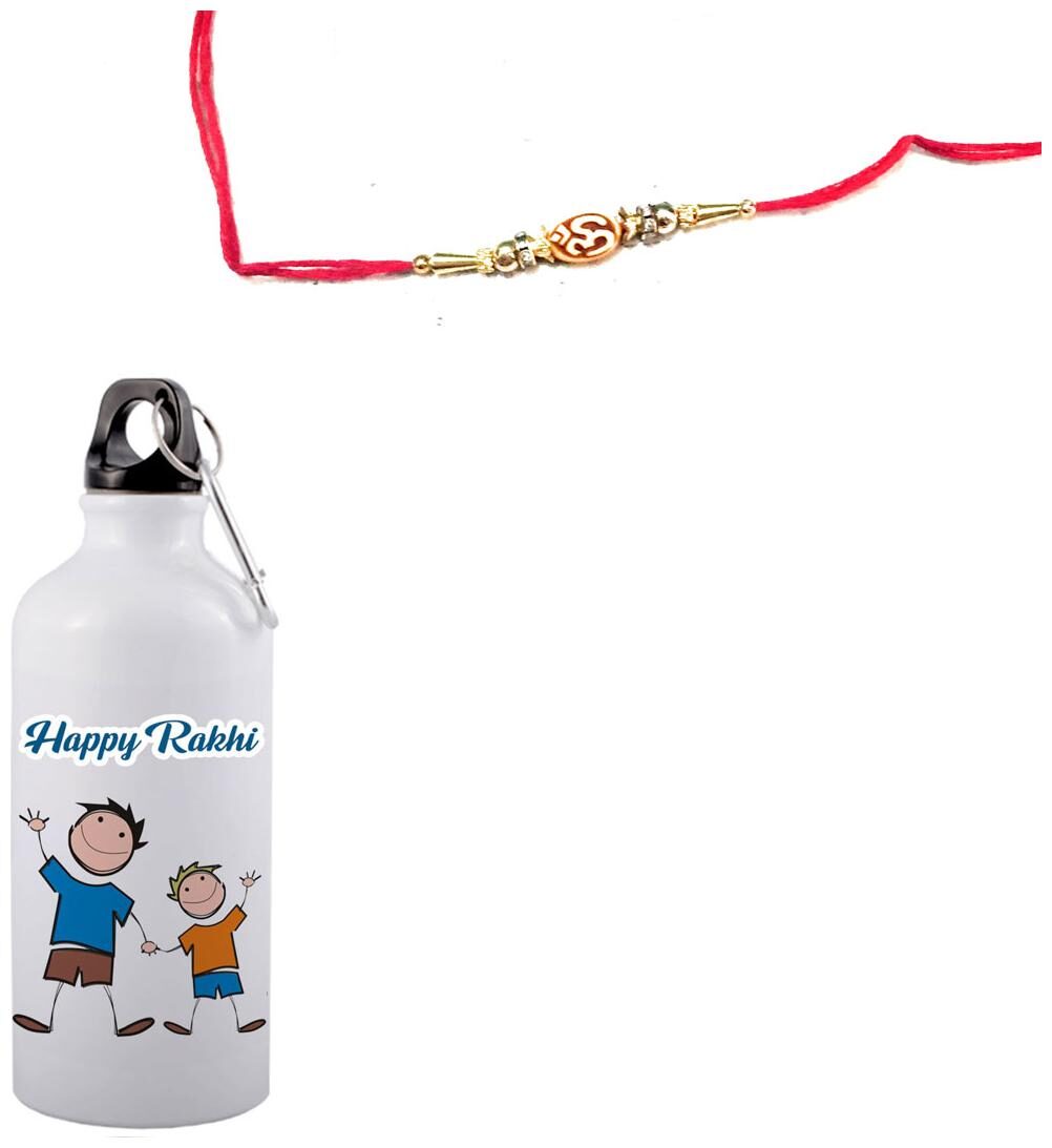 COLORYARD Aluminium White Water Bottle ( 600 ml Set of 2 )