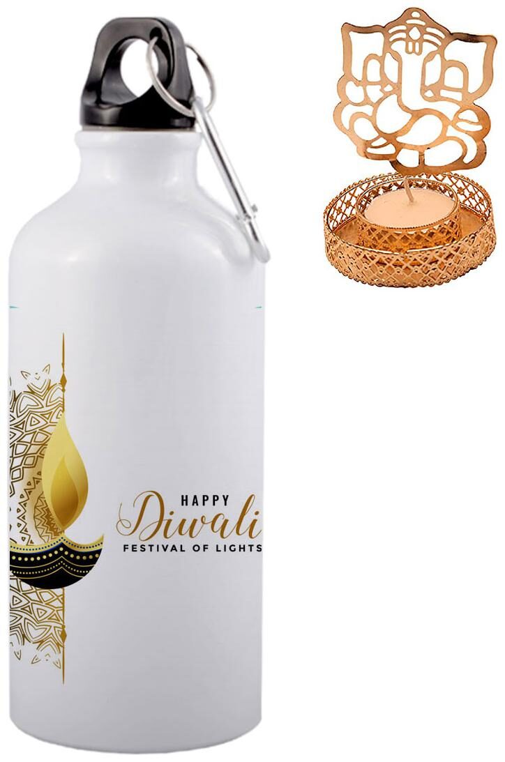 

COLORYARD Aluminium White Water Bottle ( 600 ml Set of 1 )