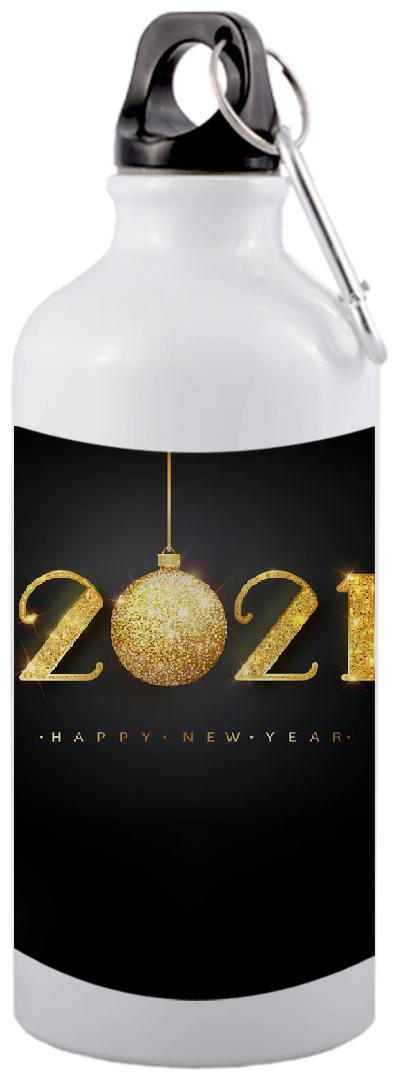 COLORYARD Aluminium White Water Bottle ( 600 ml Set of 1 )