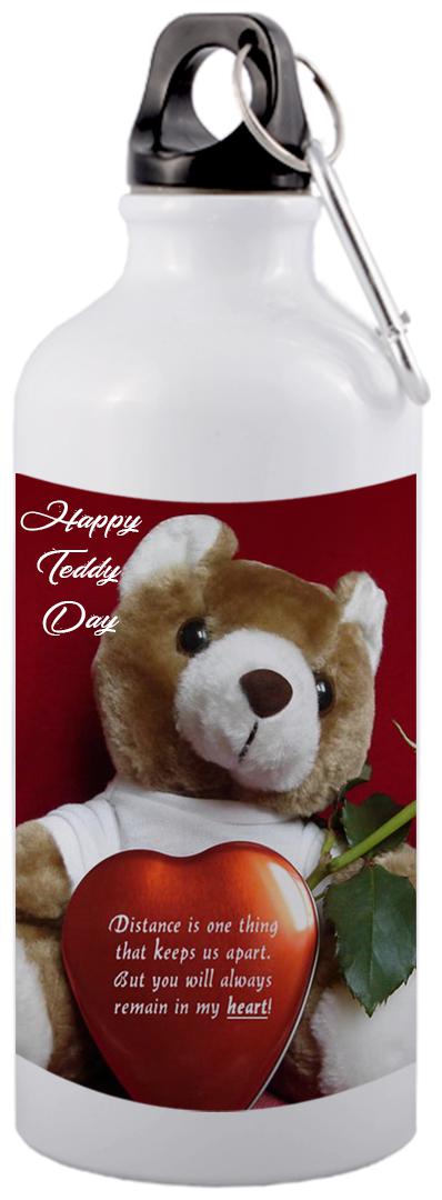 COLORYARD Aluminium White Water Bottle ( 600 ml Set of 1 )