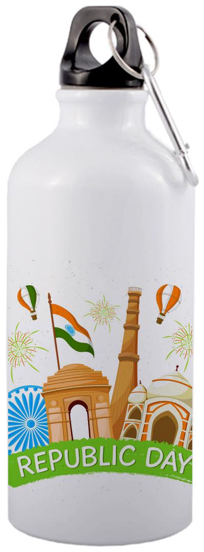 

COLORYARD Aluminium White Water Bottle ( 600 ml Set of 1 )