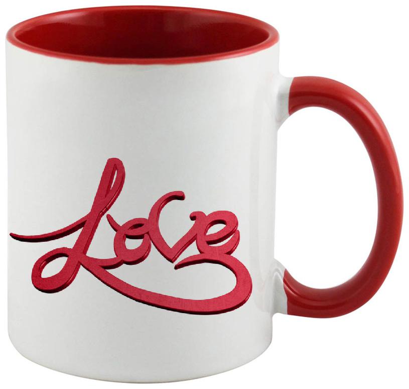 

Coloryard Best Happy Karwa Chauth Love Typography Design On Red Inner Handle Ceramic Coffee Mug Gift
