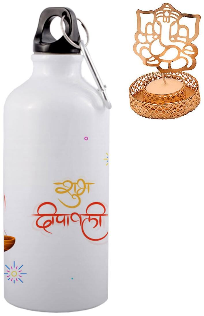 

COLORYARD Aluminium White Water Bottle ( 600 ml Set of 1 )