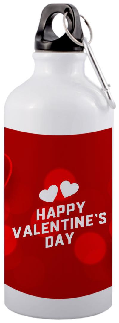 

COLORYARD Aluminium White Red Water Bottle ( 600 ml Set of 1 )