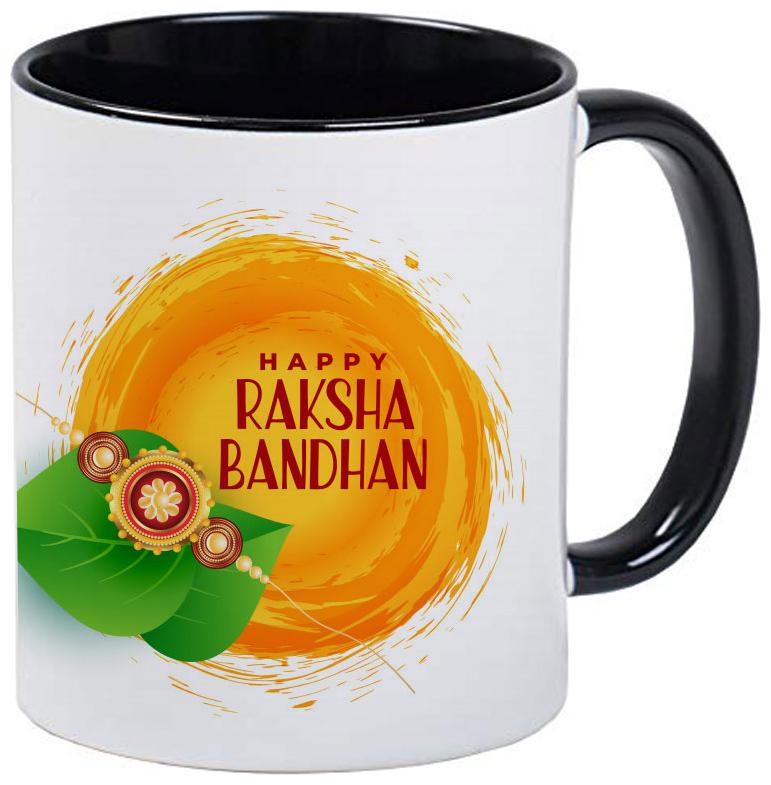 

Coloryard Best Happy Raksha-Bandhan Design With Leaves Design Coffee Mug Gift