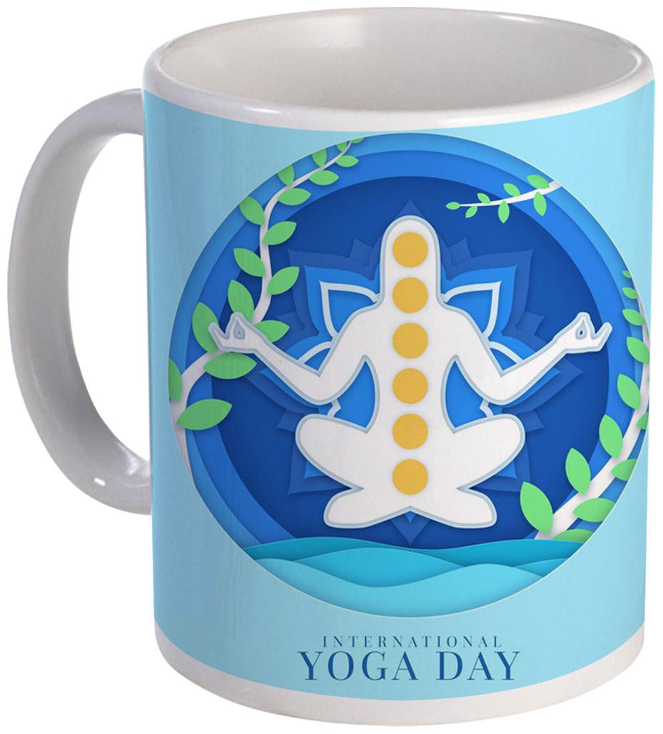 

Coloryard Best International Day Yoga Paper Style On White Ceramic Coffee Mug Gift