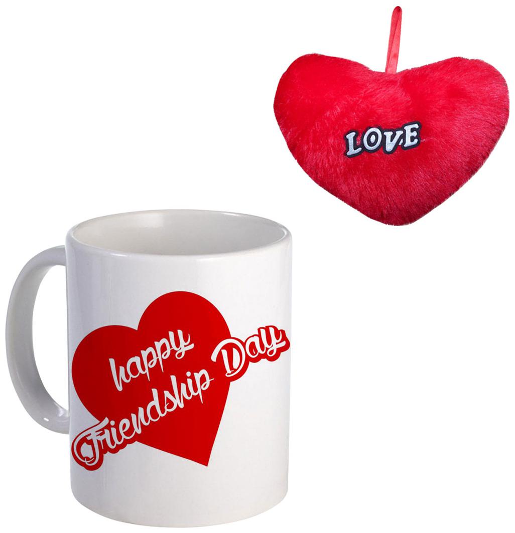 

Coloryard Best Happy Friendship Day Design In Heart With Red Heart Design On White Ceramic Coffee Mug Gift