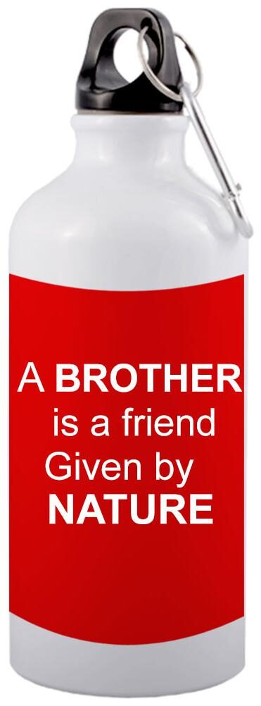 COLORYARD Aluminium White Red Water Bottle ( 600 ml Set of 1 )