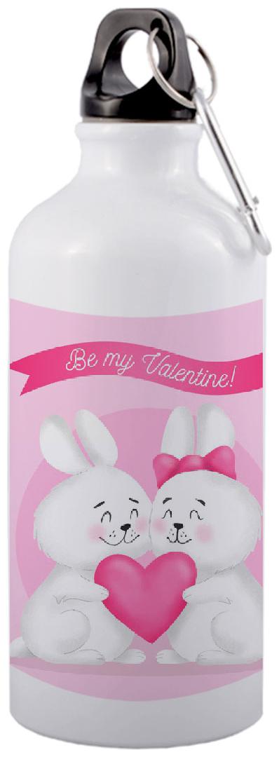 

COLORYARD Aluminium White Pink Water Bottle ( 600 ml Set of 1 )