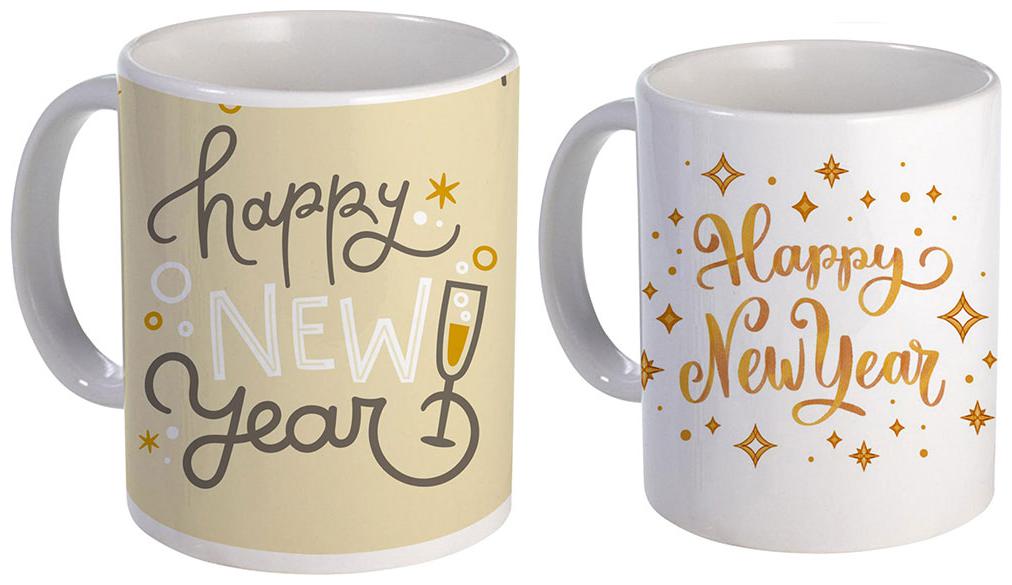 

Coloryard Best Cute Happy New Year Mug Combo Design On Multi Ceramic Coffee Mug Gift