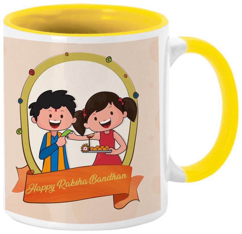 

Coloryard Best Happy Rakshab Andhan Cutekids Indian Festival Brother Sister Bonding Design Coffee Mug Gift