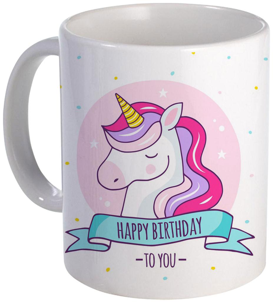 

Coloryard Hand Drawn Unicorn Birthday Background Design On White Ceramic Coffee Mug Unicorn Gift