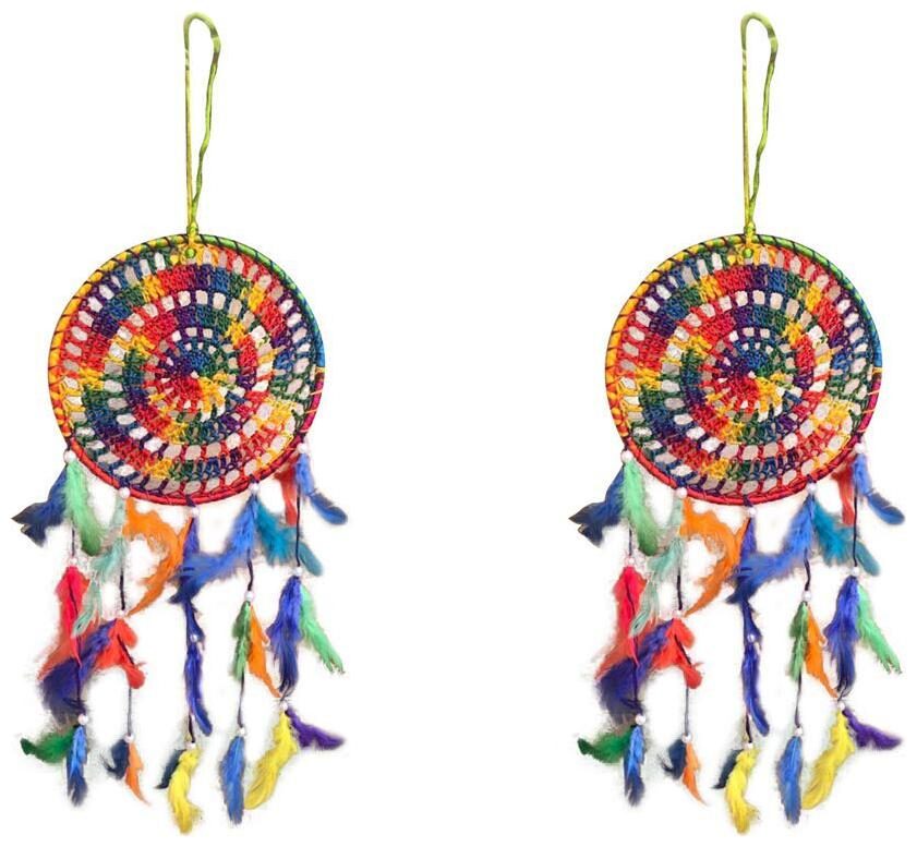 

Combo of Multicolor Crochet Dream Catcher Wall Hanging for Positive Dreams