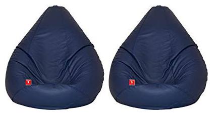 COMBO OFFER Ink Craft SET OF TWO BLUE XXXL BEAN BAG COVER ONLY by Furniture Land