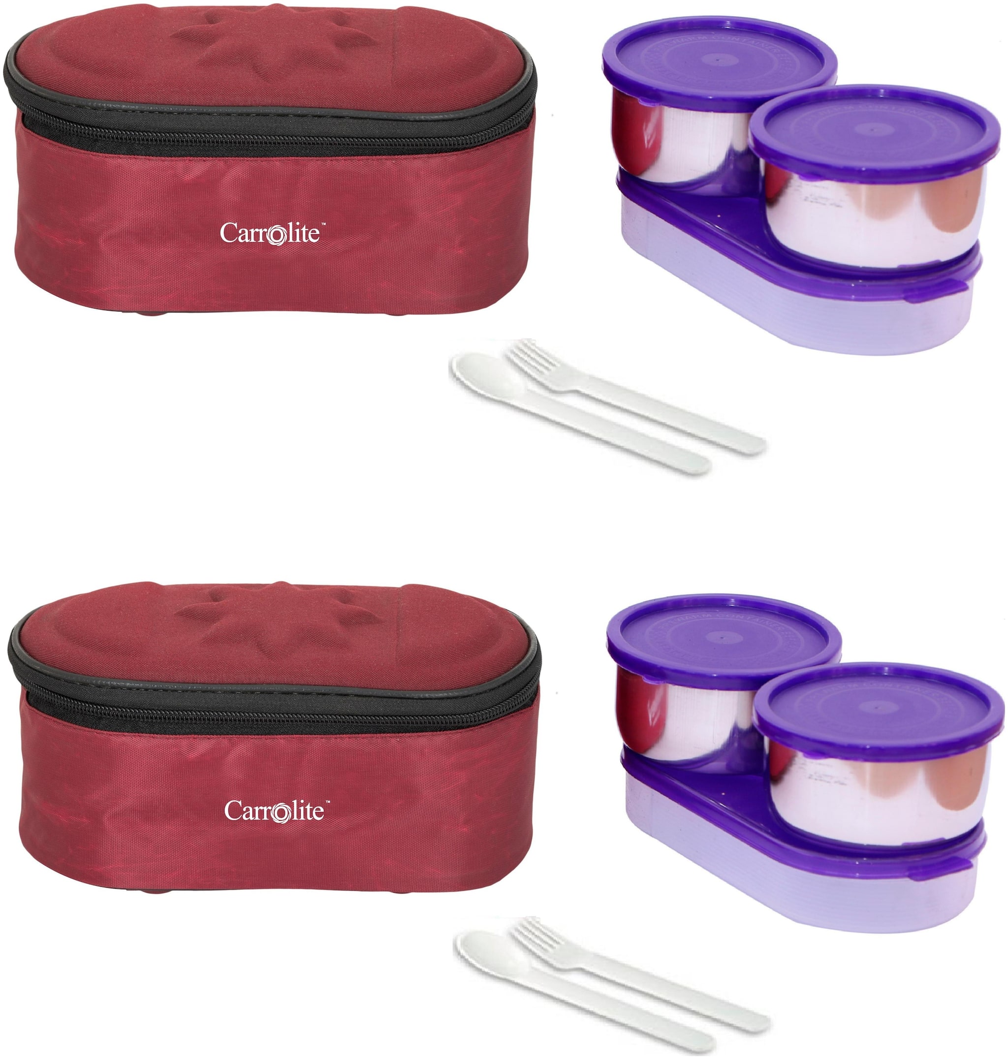 

Carrolite Maroon Lunch box ( Set of 1 1300 ml )