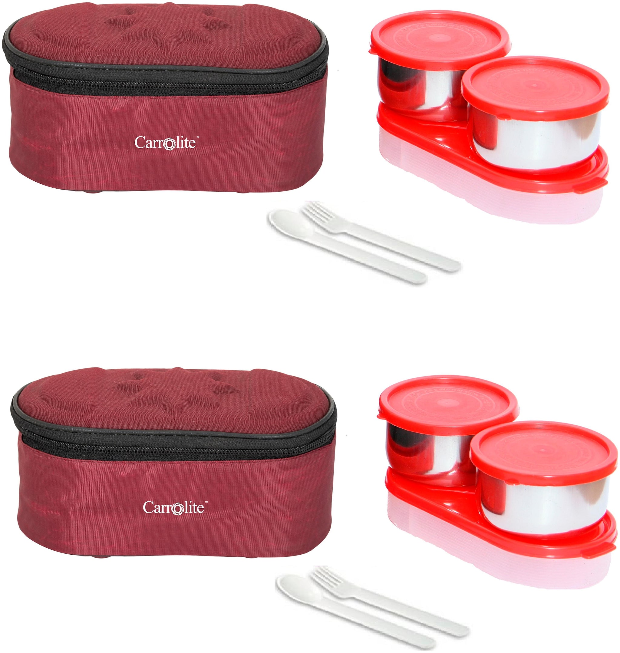 

Carrolite Maroon Lunch box ( Set of 1 1300 ml )