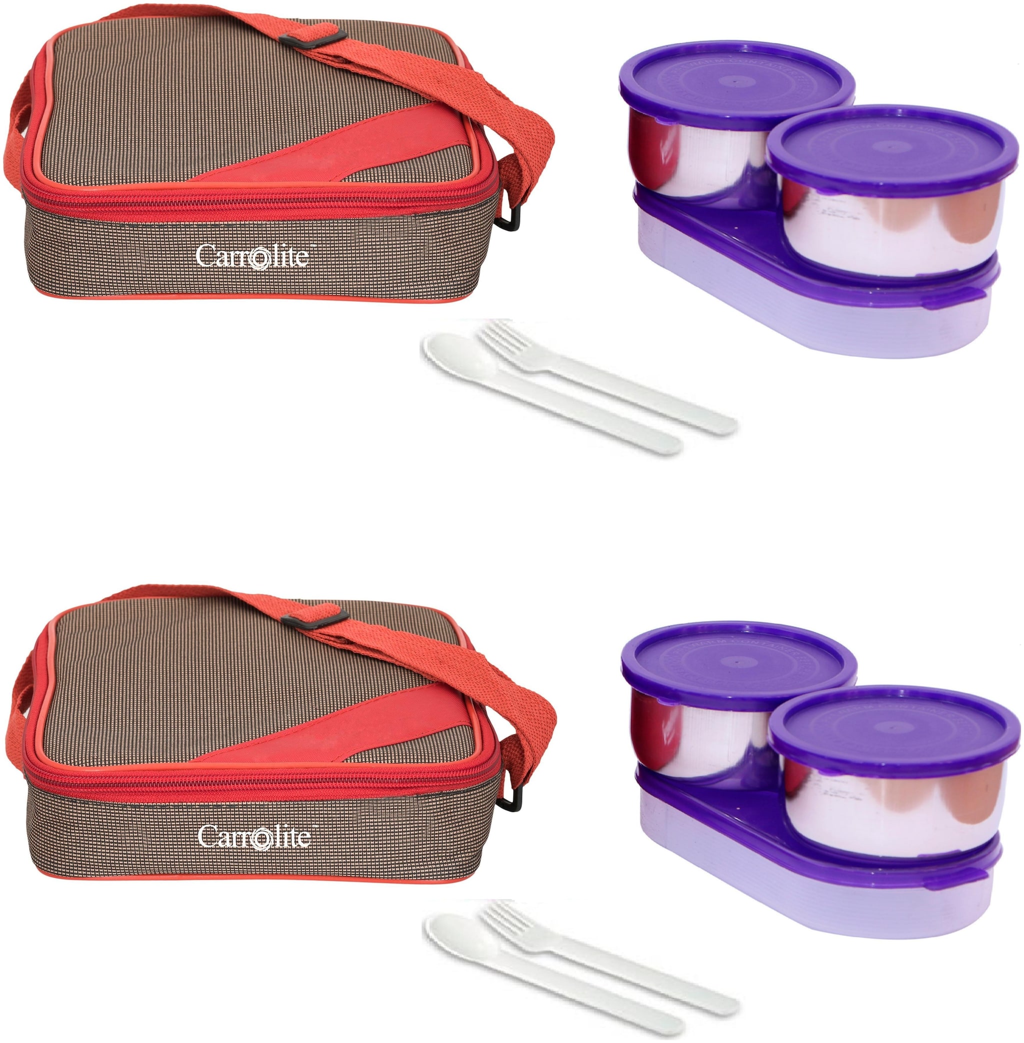 

Carrolite Red Lunch box ( Set of 1 1300 ml )