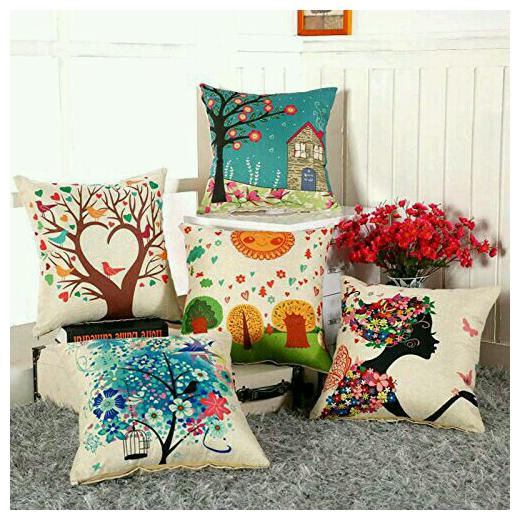Buy COMFYLISH Abstract Jute Assorted Cushion Cover ( Regular , Pack of