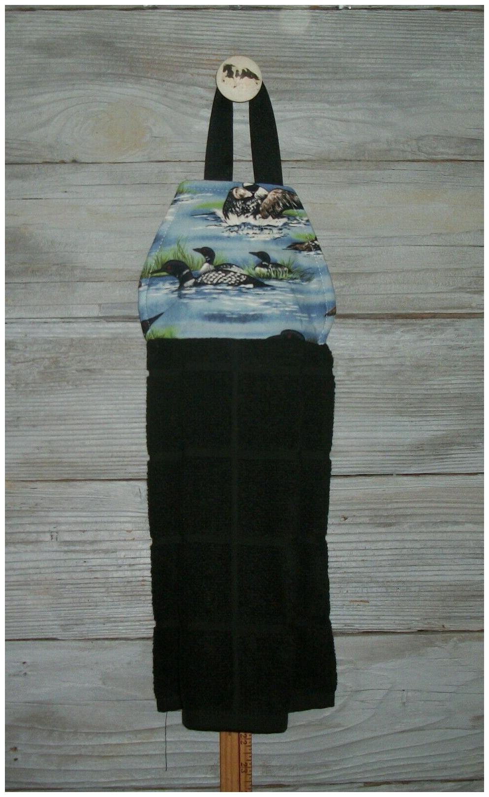 

Common Loons Adults Chicks Lake Habitat Lake Grass Hanging Kitchen Oven Towel
