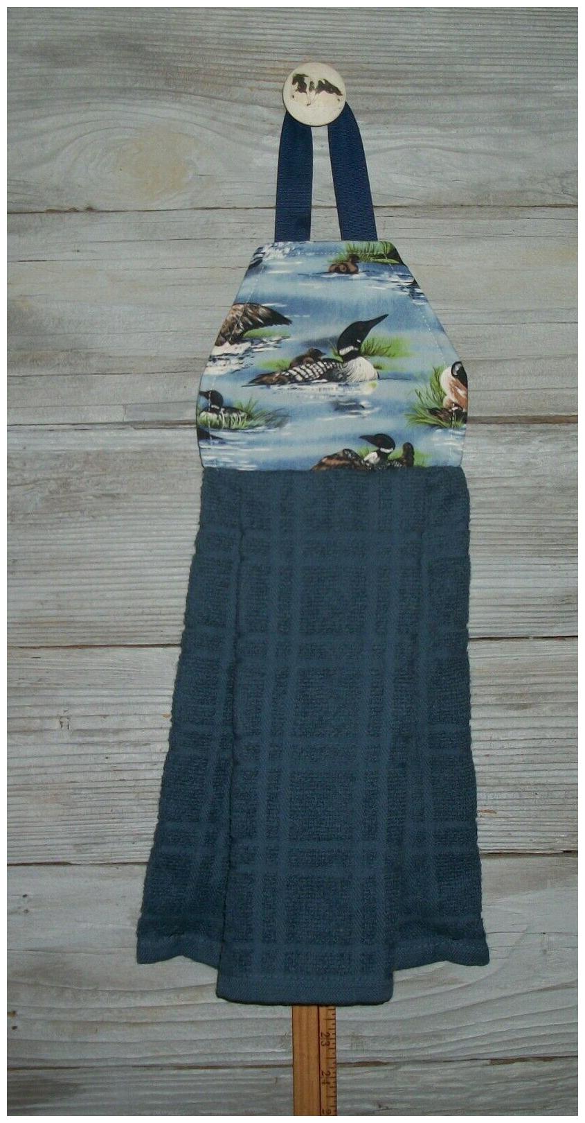 

Common Loons Adults Chicks Lake Habitat Lake Grass Hanging Kitchen Oven Towel