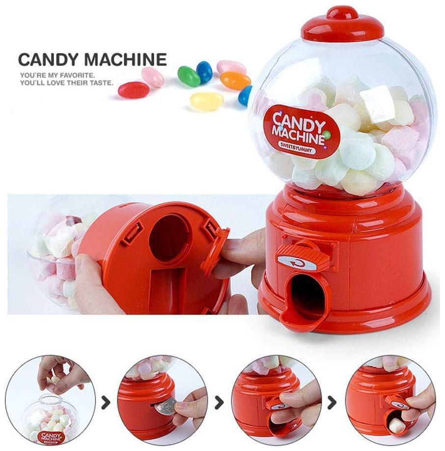 

CONNECTWIDE Cute Sweets Mini Candy Machine Bubble Gumball Dispenser Coin Bank Kids Toy Money Saving Box Gift Toys
