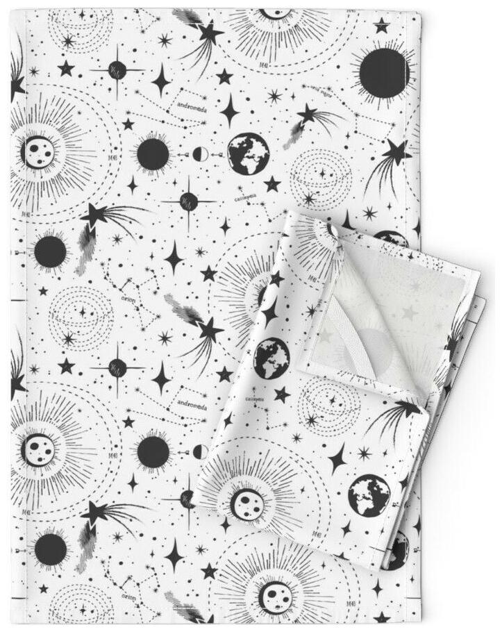 

Constellation Astrology Galaxy Sun Linen Cotton Tea Towels by Roostery Set of 2