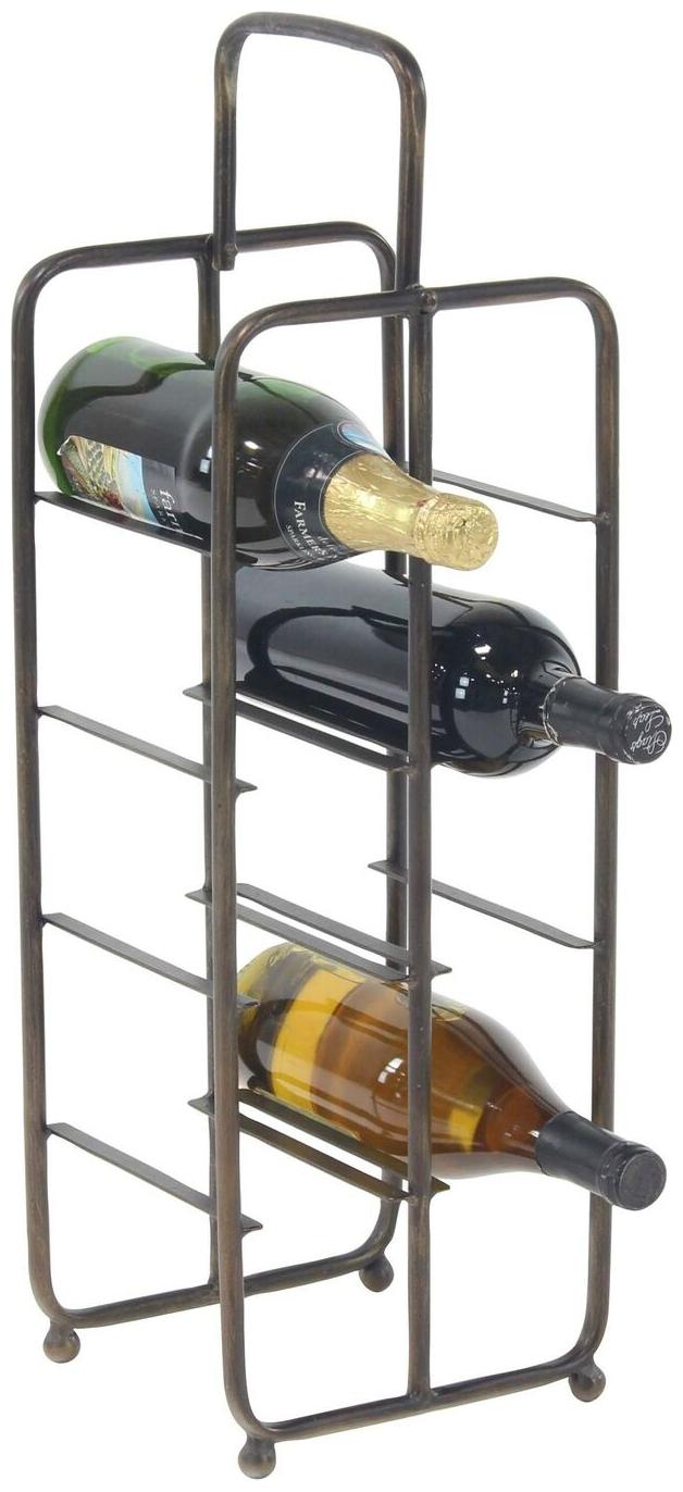 

Contemporary 8-Bottle Iron Wine Storage Rack Bronze