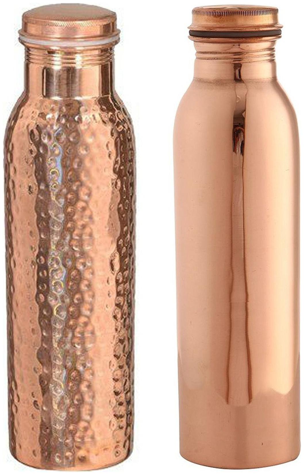

INDIPOT Copper Brown Water Bottle ( 1000 ml Set of 2 )
