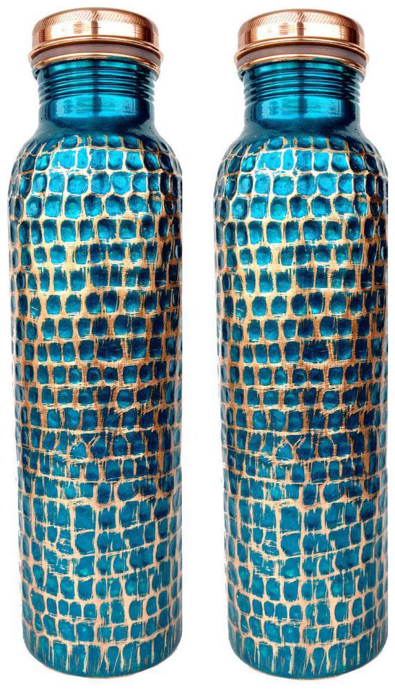 

Rastogi Handicrafts Copper Brown Water Bottle ( 930 ml Set of 2 )