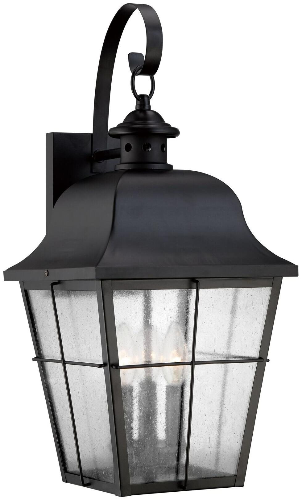 

Copper Grove Ellenwood Large Black Wall Lantern Black Solitaire Stud Tradition
